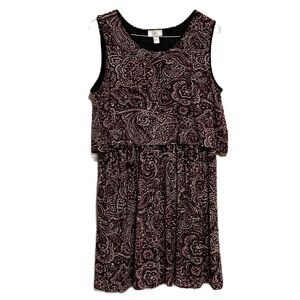 LOFT Ann Taylor Sleeveless Dress, Split going down the back, Multi Colors, XL